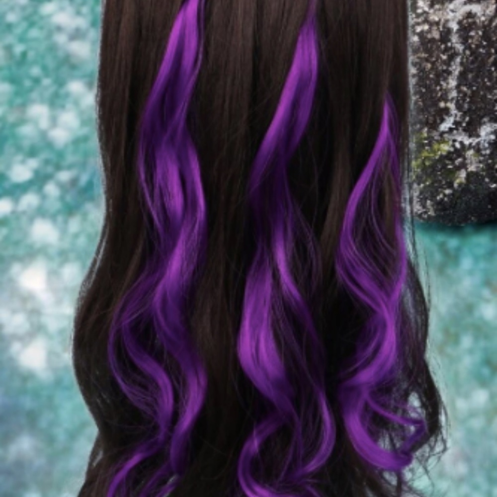 6 Pack Purple Curly Hair Extensions